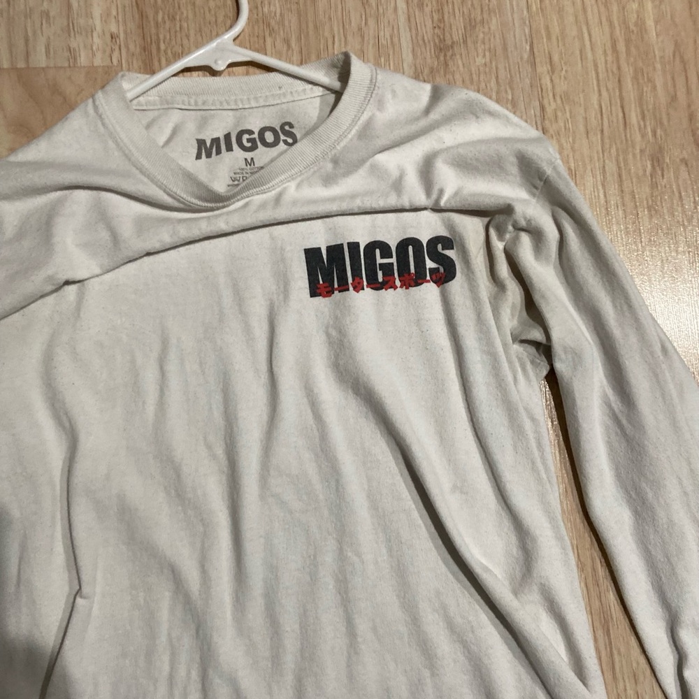 Migos white authentic motorsport tee